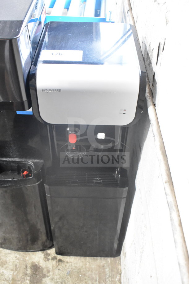 Aquaverse A6500 floor-style water dispenser, 110-120V, 1 phase, sleek design, condition appears gently used.