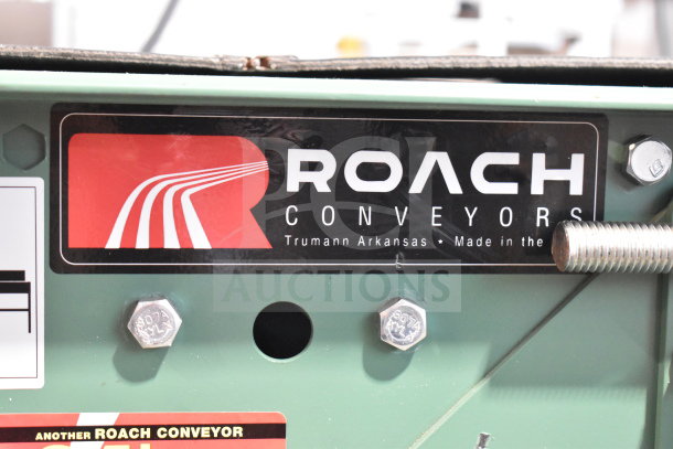 Roach Floor Style Conveyor, 115V, 1 Phase. Roach branding visible, made in Trumann Arkansas. Appears in good condition.