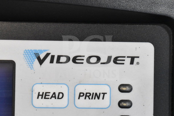Videojet 1620 Inkjet Printer panel, featuring "Head" and "Print" buttons, part of a 100-240V, 1-phase floor model.