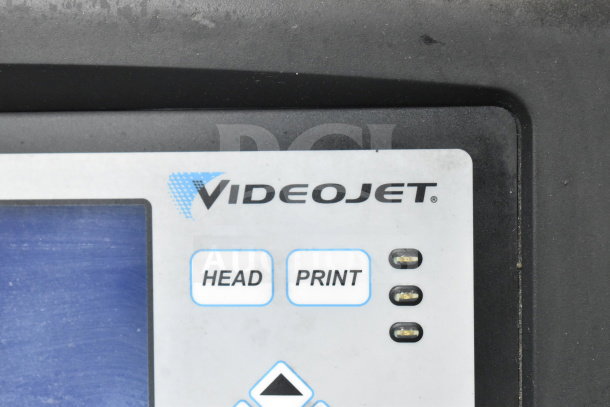 Videojet 1610 Inkjet Coding Machine control panel, showing brand logo and "HEAD" "PRINT" buttons.
