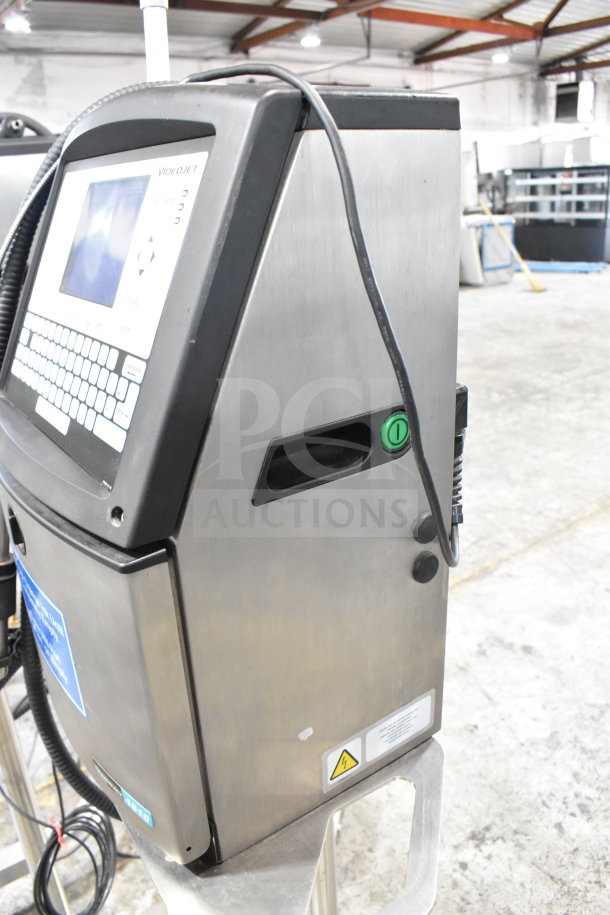 Videojet 1610 Inkjet Coding Machine, stainless steel body, keypad control, voltage 100-240, 1 phase, used condition.