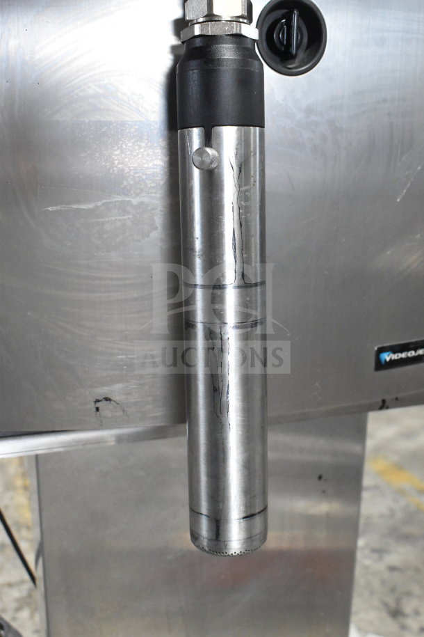 Videojet 1220 Floor Style Inkjet Coding Machine, stainless steel, visible logo, 100-120/200-240V, 1 phase, pre-owned.