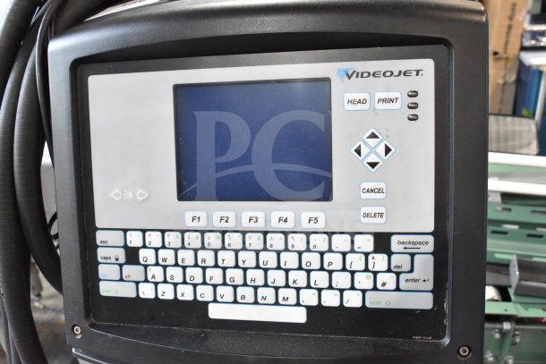 Videojet 1620 Inkjet Coding Machine, floor style, 100-240V, 1 phase, with display screen and keypad, in good condition.