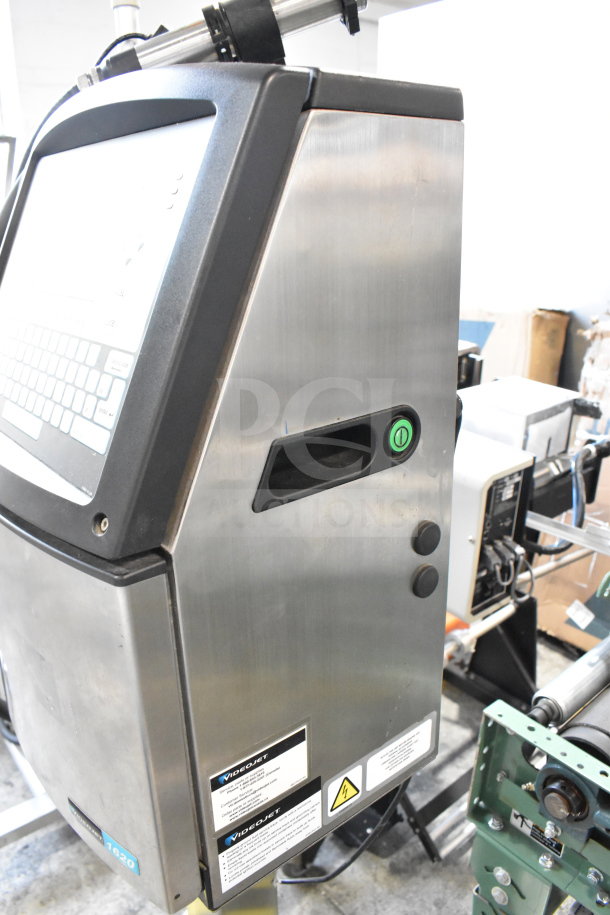 Videojet 1620 Floor Style Inkjet Coding Machine, stainless steel casing, clear labels, 100-120/200-240V, 1 Phase.