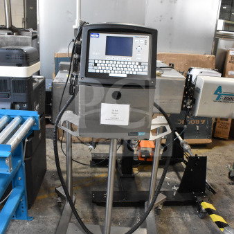 Videojet 1610 Floor Style Inkjet Coding Machine, single phase, features control panel, excellent condition, visible wiring.