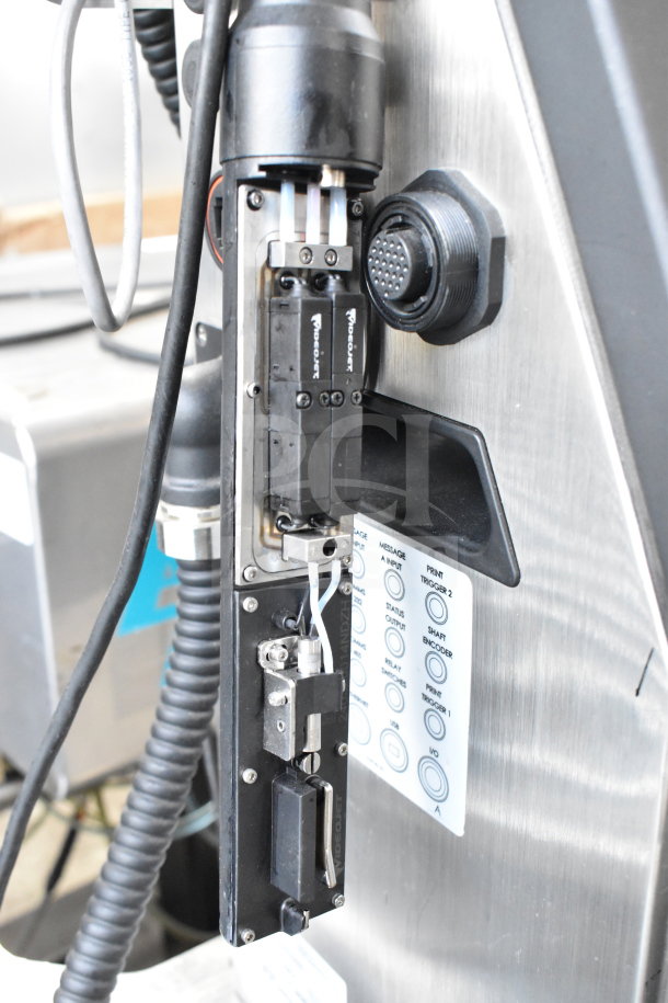 Videojet 1610 Inkjet Coding Machine. Stainless body, detailed control panel, single phase, dual voltage options visible.