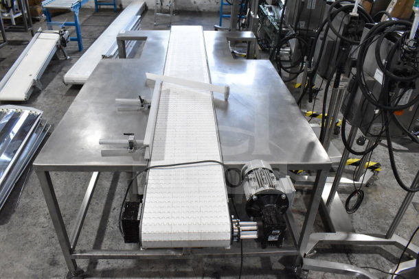 2020 Dorner 22MV1122B floor-style conveyor with table, 115V, 1-phase. Stainless steel, excellent condition.
