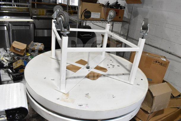 2 American Design ADP-48-PC Rotary Tables on casters, 115V, 1 Phase. Includes hardware, gently used.