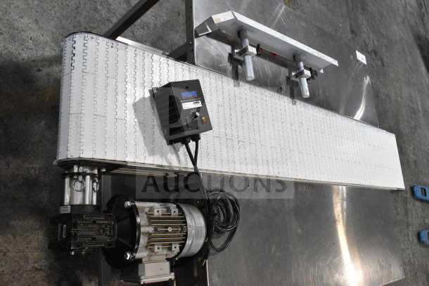 Dorner 32MTEM12 floor style conveyor with table, 115V, 1-phase, motor and control box visible, excellent condition.