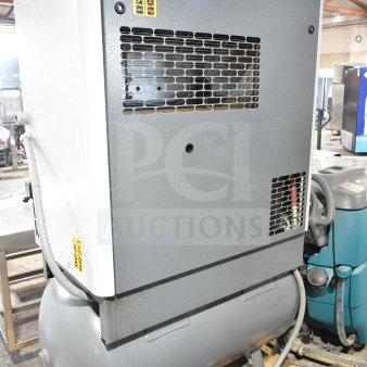 Atlas Copco GA11VSD Rotary Screw Air Compressor, model GA11VSD, in used condition with visible labels and ducting.