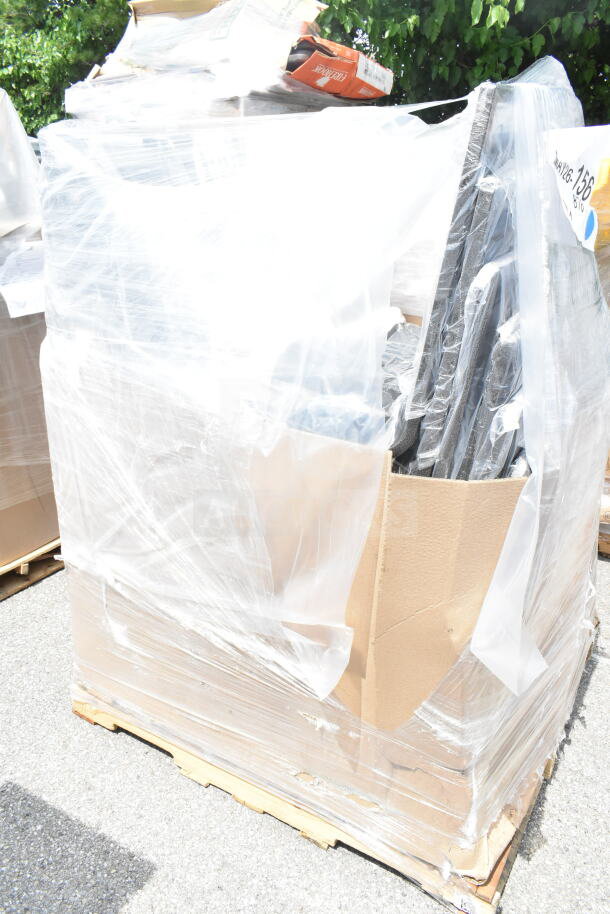 20 Lancaster Table & Seating banquet chairs, black vinyl, silver vein frame, brand new, in scratch and dent condition.