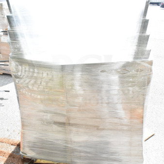 Pallet of 20 Lancaster Table & Seating banquet chairs, model 164BNQSQBLKV, wrapped in protective plastic, new condition.