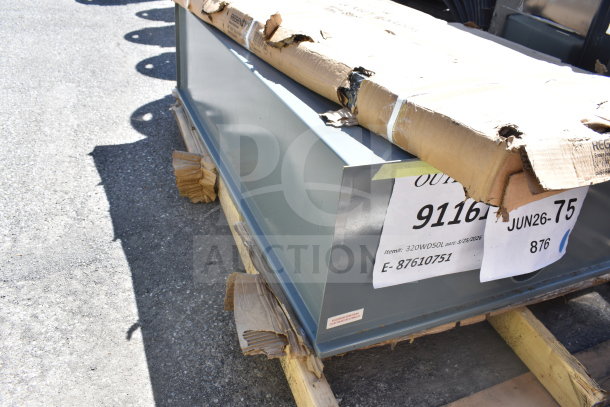 BRAND NEW SCRATCH AND DENT! 320WD50L Watts WD-50-L 100 lb. Low Profile Grease Trap on pallet, labeled JUN26-75.