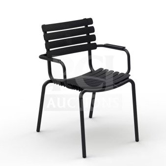 BRAND NEW Houe ReClips stacking outdoor dining armchair, recycled polymer, black, modern design.