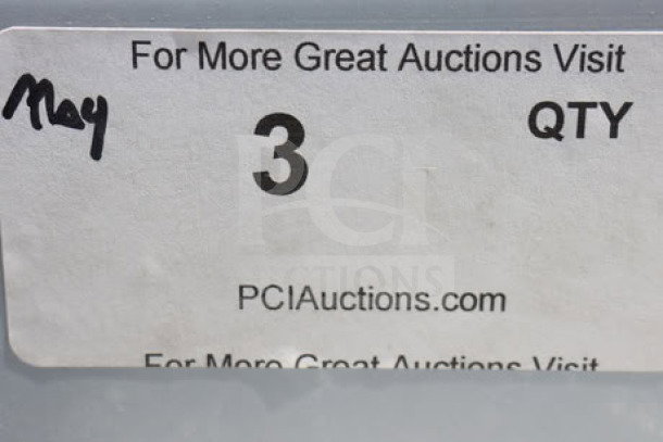 Regency 600FHDMS1848 hand sink label, scratched, quantity 3, shows auction site URL.