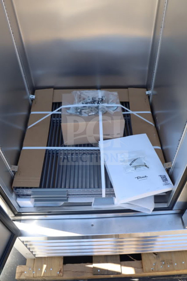 "True T-49DT-HC refrigerator/freezer, brand new, tested, 54 1/8" x 29 1/2" x 83 3/8", Scratch-N-Dent condition."