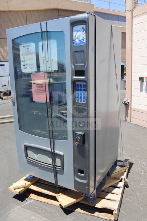 Brand new Seaga ENV5B refrigerated vending machine, scratch-n-dent condition, 40-item capacity, 115V, 4 Amps, 1 Phase.