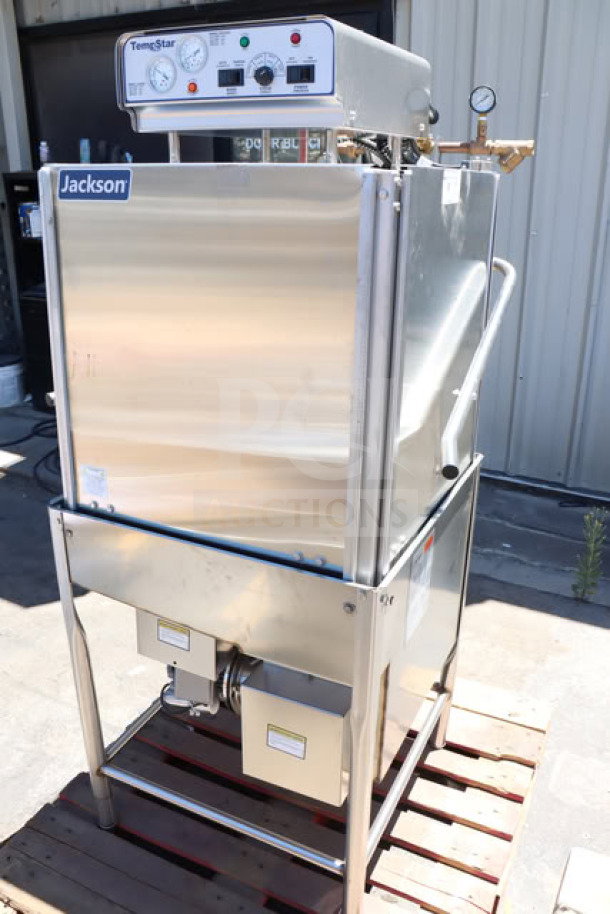 Brand new Jackson TempStar HH-E high hood dishwasher, electric booster, scratch-n-dent, visible dials and labels, 208/230V, 3-phase.