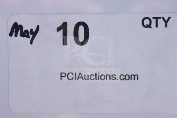 White label marked with "May 10" and "PCIAuctions.com" next to "QTY".