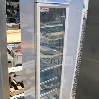 Galaxy GDN-5 merchandiser refrigerator, white, swing glass door, red/white/blue LED, 16 9/16" x 17 1/2" x 74".