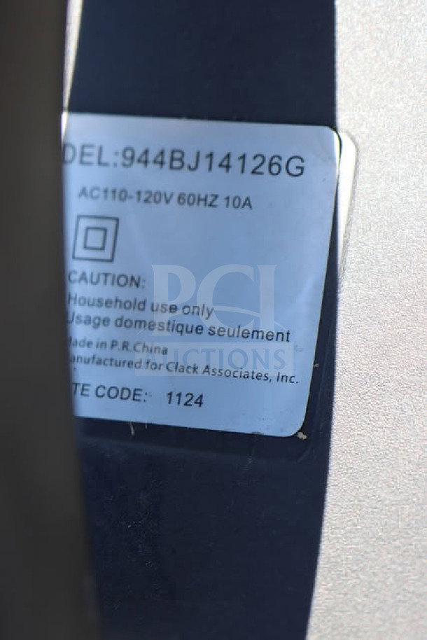 BRAND NEW SCRATCH-N-DENT Lavex 944BJ14126G 26 Gallon Stainless Steel Wet/Dry Vacuum label with model and voltage details.