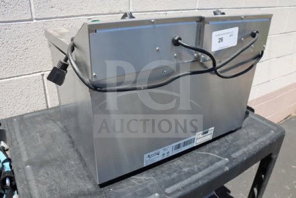 Brand new Avantco F202 electric countertop fryer, dual tank, 30 lb. capacity, 208-240V, 5400/7200W, slight scratches visible.