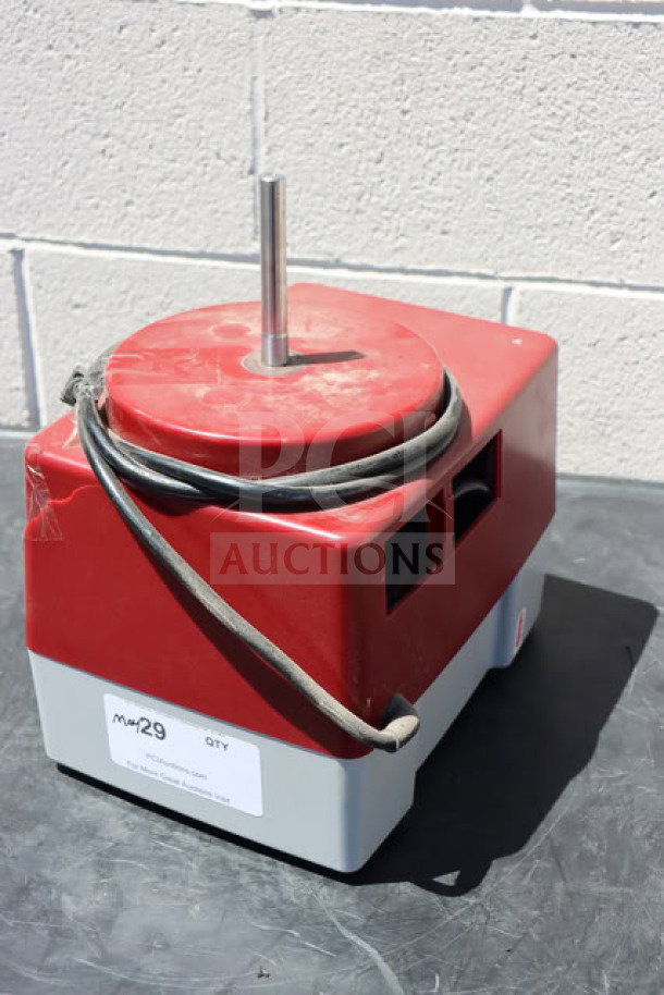 Robot Coupe R 2 Dice Ultra Series D food processor base, scratch-n-dent, red and gray, 2 hp motor, serial Nr 9472131003S-08.