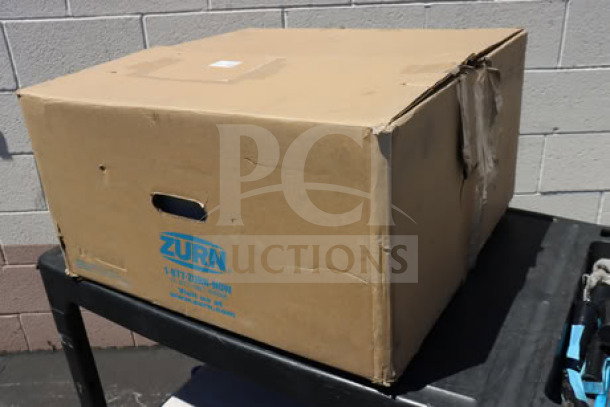 Brand new Zurn Elkay Z1996-24 gray composite mop sink, 24" x 24" x 10", in original box. Box shows slight wear.