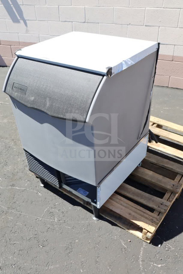 "Brand new Ice-O-Matic ICEU220FA undercounter ice machine, 238 lb capacity, with 70 lb bin, scratch-n-dent condition."