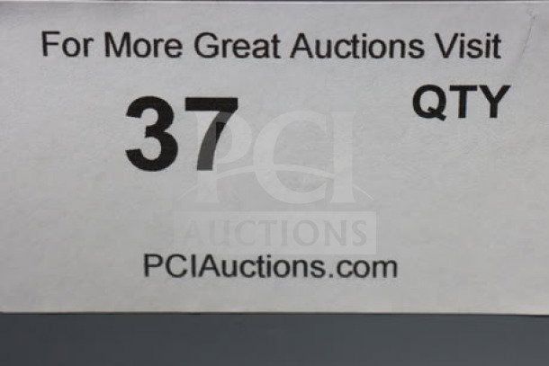 Card displaying auction information with "For More Great Auctions Visit PCIAuctions.com," number 37, and "QTY."