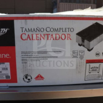 Brand new Vollrath 71001 Cayenne Full Size Countertop Warmer in box. Stainless steel exterior, 120V, 700W. Box has minor damage.