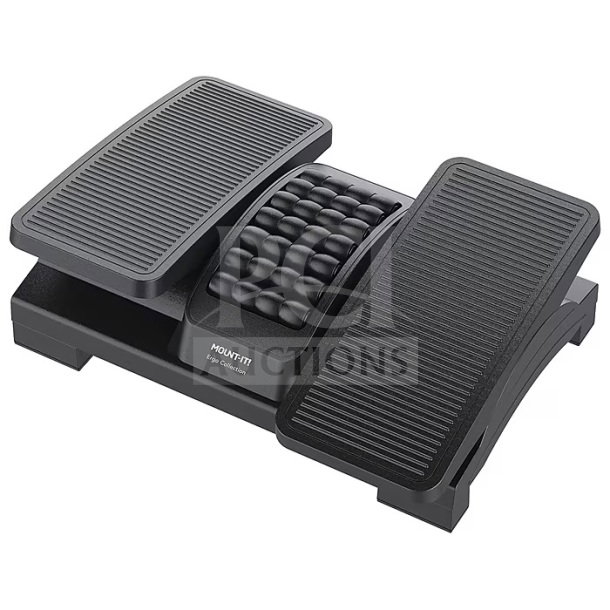 Brand new Mount-It! MI-7811 ergonomic footrest, dual pedal, tilt adjustable, black. Set of 4 in original boxes.
