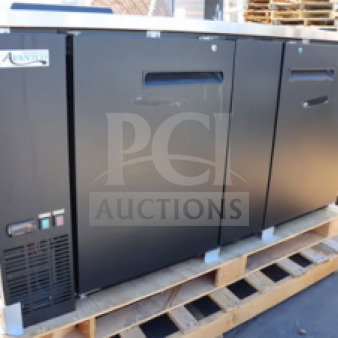 Avantco UDD-3-CT kegerator, brand new, black, holds three 1/2 kegs, with two double tap towers and club top, 115V, 400W.