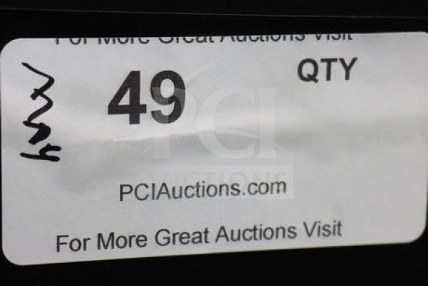 Sticker on Avantco UDD-3-CT kegerator, showing "49 QTY," and PCIauctions.com info, marking item for auction sale.