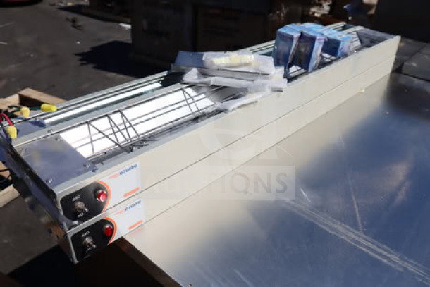 Nemco 6150-48-SL 48" infrared strip warmer, brand new, scratch-n-dent, with on/off toggle and lights, 208V, 1,220W.