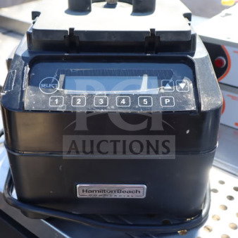 Hamilton Beach HBH755R Eclipse blender base, 64 oz. capacity, 120V, 3 hp. Black, digital controls, serial E2652JT00676.