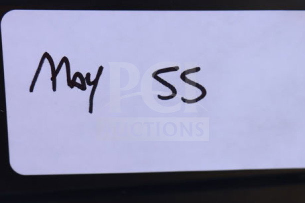 Label with handwritten text "May 55" on a Hamilton Beach Blender HBH755R base, serial E2652JT00676.