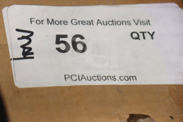 Steelton 18" x 48" NSF black epoxy 4-shelf kit with 72" posts packaging, labeled as lot 56, soap residue on box.