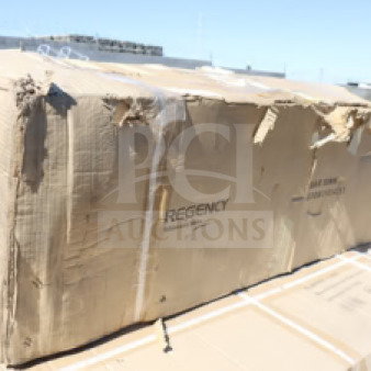 Brand new Regency 600B31014213 three-bowl sink in damaged box, 60"x18.75", with two drainboards.