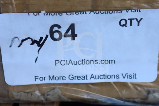Label on work table with "64" and "PCIAuctions.com" visible. Showing auction quantity.
