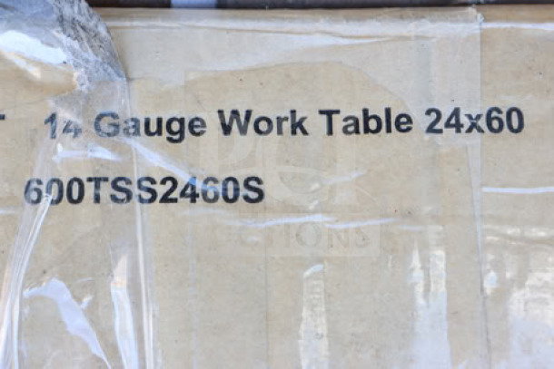 Regency Spec Line 600TSS2460S stainless steel work table, 24"x60", 14 gauge, new in box with undershelf; Scratch-n-Dent model.
