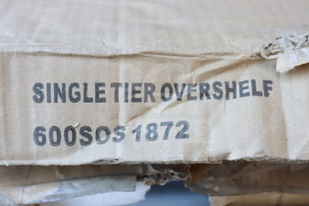 Regency 600SOS1872 Stainless Steel Single Deck Overshelf, 18"x72"x19.25", brand new, scratch-n-dent condition.