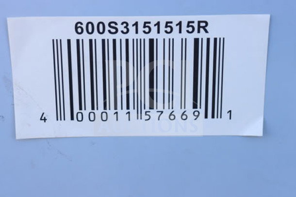 Barcode label showing Regency model 600S3151515R.