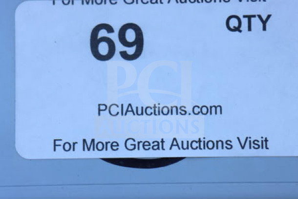 Alt text: PCI Auctions label showing quantity 69 on the Regency 600S3151515R commercial sink component.