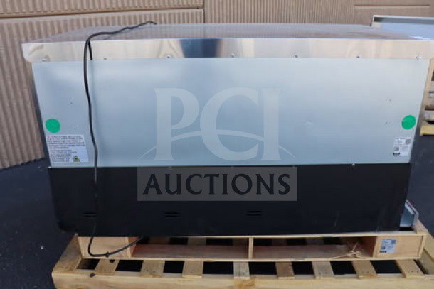 Brand new Avantco ZUC-60F-HC undercounter freezer, 60", 115V, 4.5A, with scratch-n-dent, shifted right. Serial# 072768703 6674 2509.