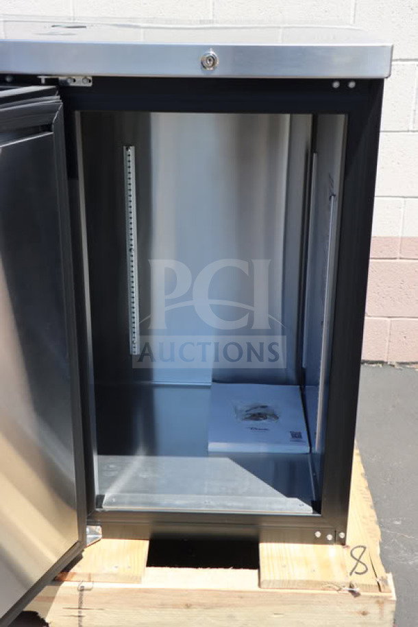 True TDR72-RISZ1-L-B-SSS-1 kegerator beer dispenser, 72", black, three 1/2 keg capacity, includes two stainless steel insulated taps, scratch-and-dent, brand new.