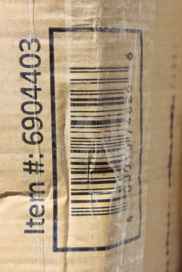BRAND NEW Lavex 6904403 platform truck packaging showing item number and barcode; box damaged, may be missing parts.