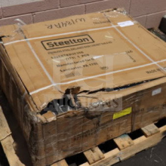 Steelton 522EBTKD3036D 30" x 36" 16 Gauge Type 430 Stainless Steel Enclosed Base Sliding Door Table in original damaged box.