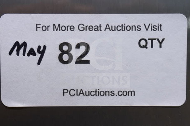 Sticker label on Scotsman HID540WBX-1A ice machine, indicating auction with quantity "82" and website "PCIAuctions.com".