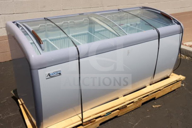 Avantco DFC20-HCL 70" customizable curved top display ice cream freezer, new, tested, 115V, 4A, 1-phase, serial DFC201210250021.